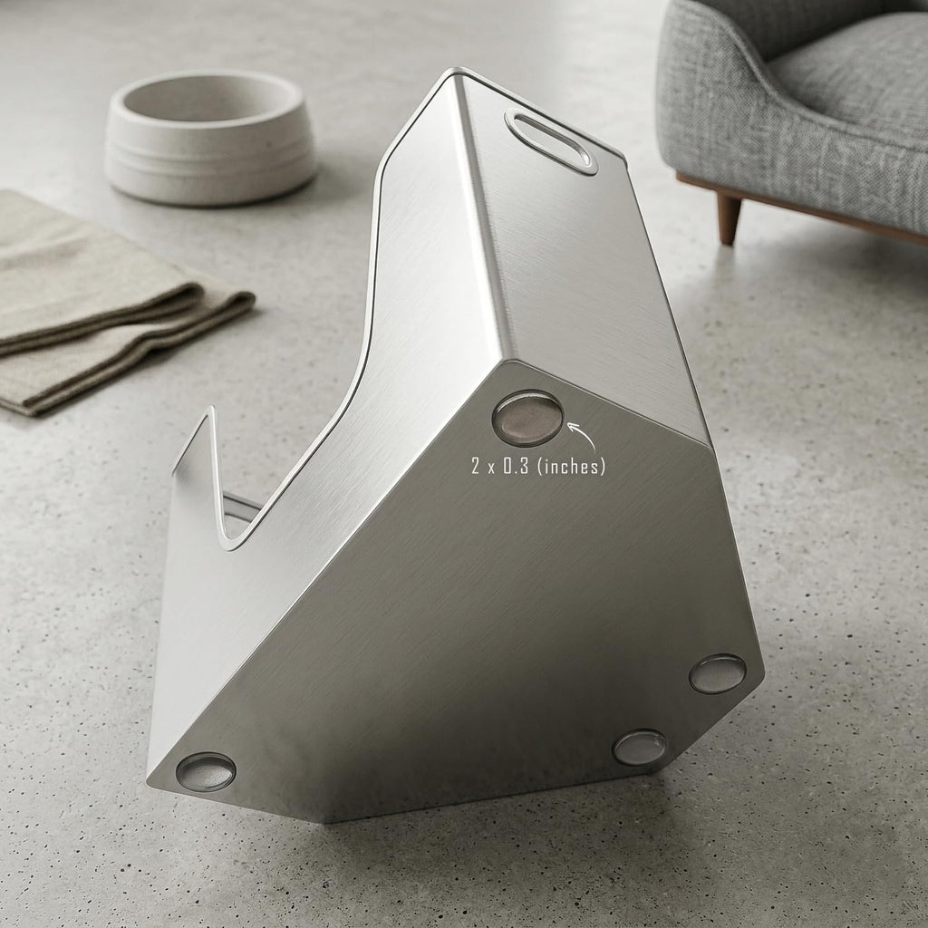 Corner Stainless Steel Litter Box for Cat & Kitten - No Odor