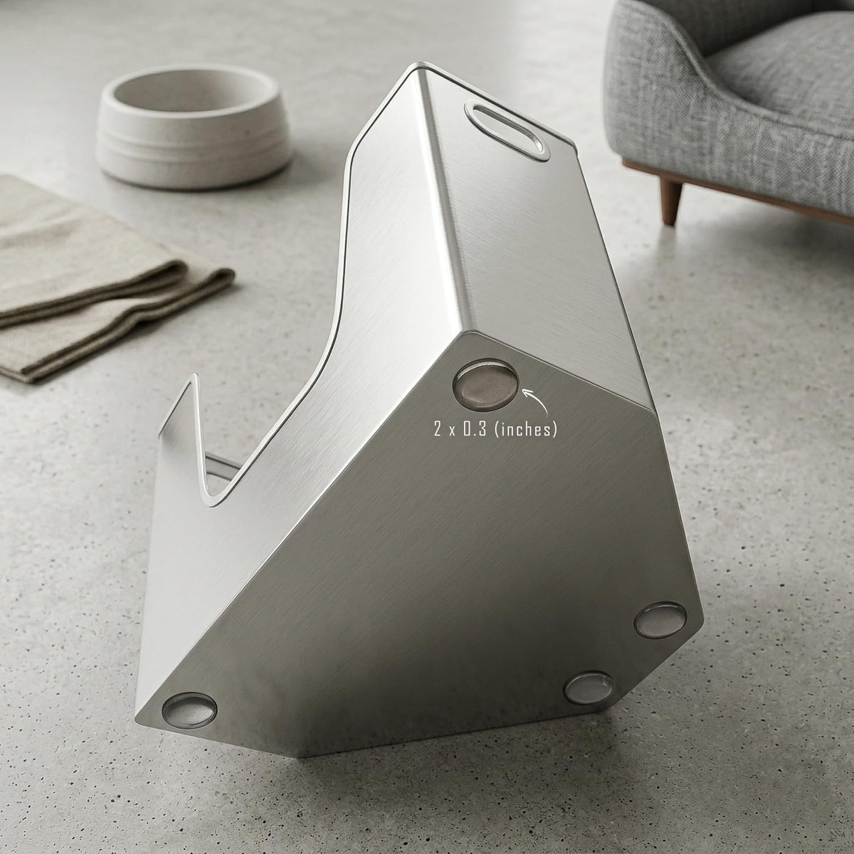 Corner Stainless Steel Litter Box for Cat & Kitten - No Odor