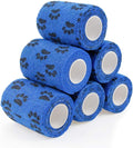 AUPCON Vet Wrap Cohesive Bandages Bulk Self Adhesive Bandage Wrap Self Adherent Wrap Non-Woven for Dogs Pet Animals & Ankle Sprains & Swelling (3 Inch Blue Claw)
