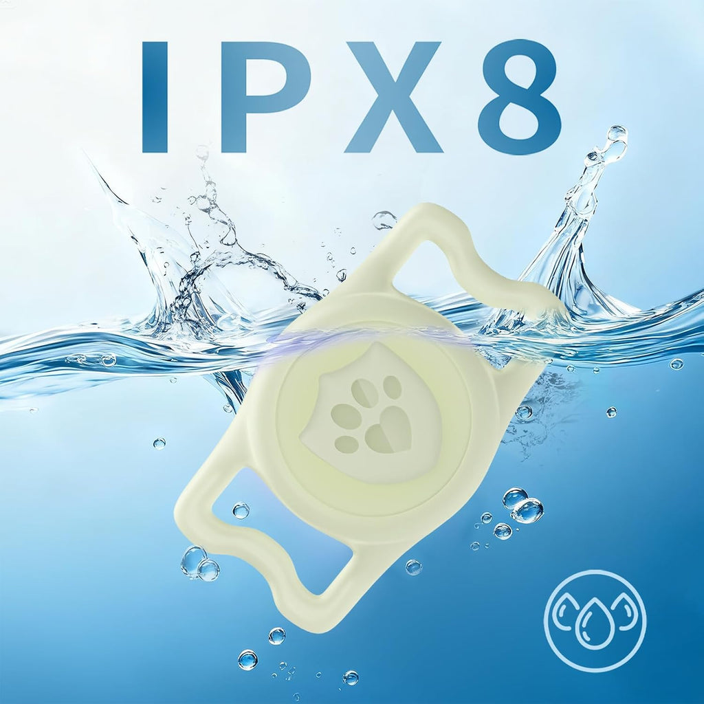 IP68 Waterproof AirTag Holder for Dog Collar, Silicone, Lum