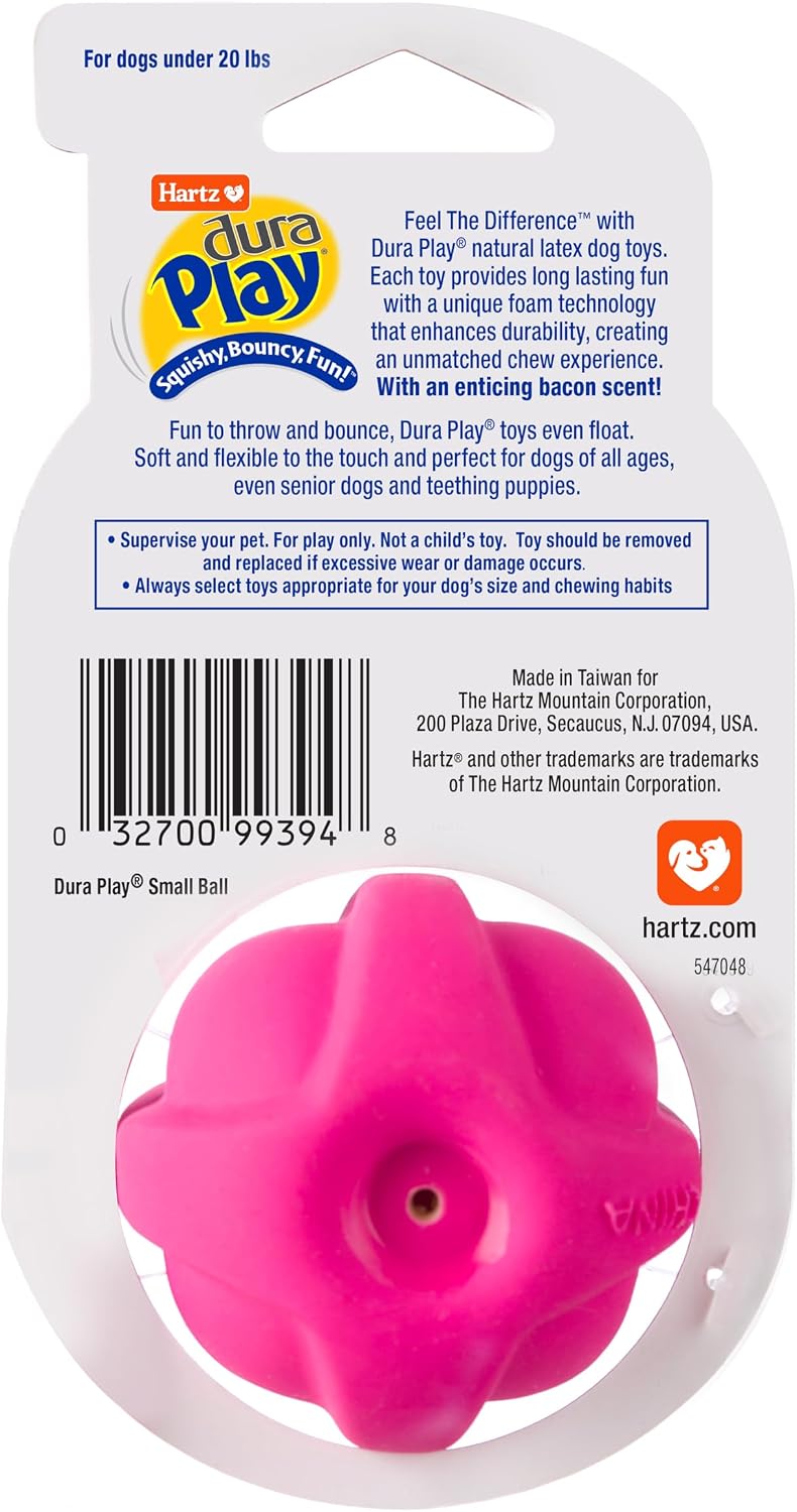 Hartz DuraPlay Bacon Scented Dog Toys, Small (Assorted Color) (Pack of 2)
