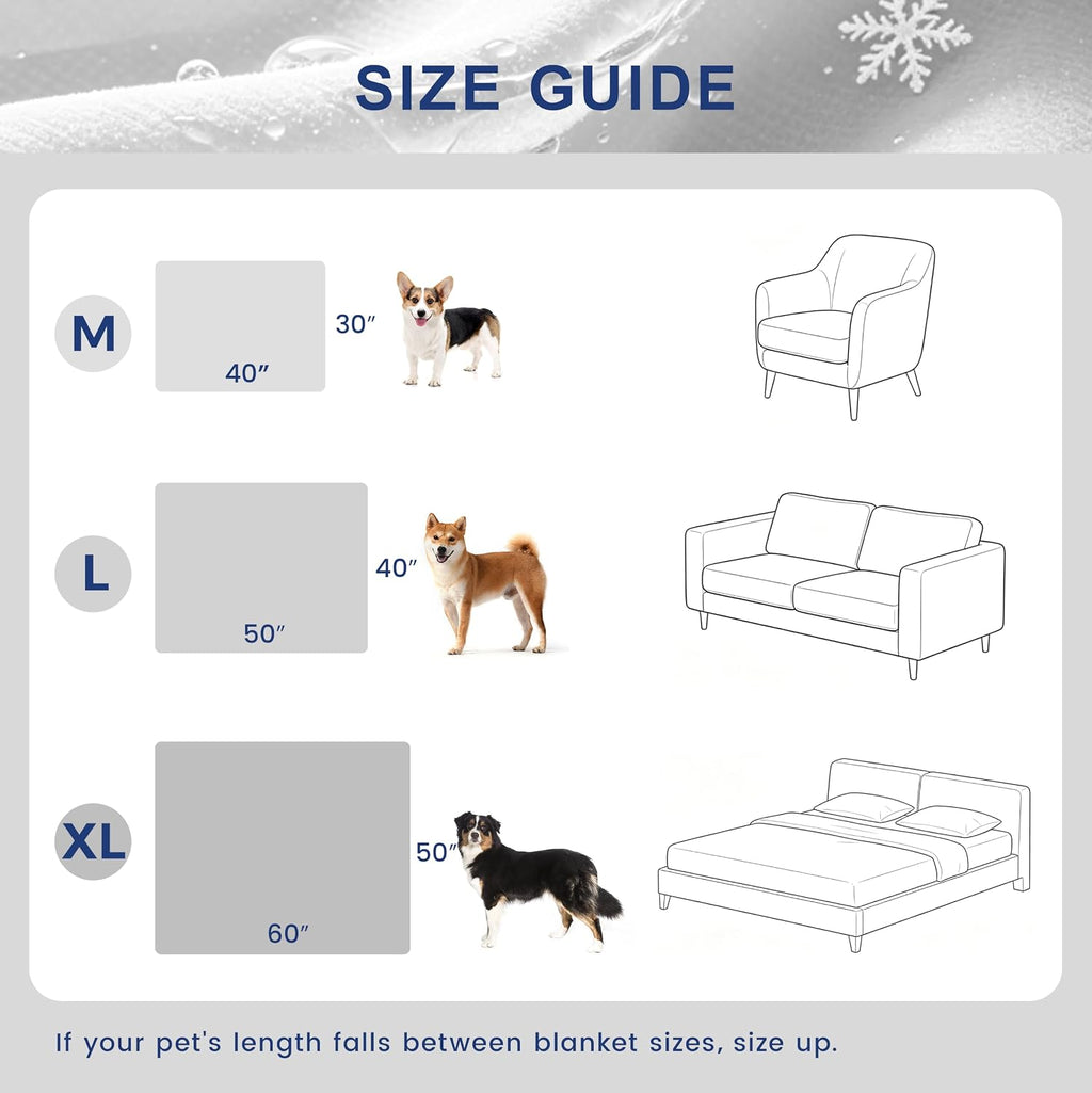 gogobunny Premium Cooling Blanket for Medium Dogs, Cool-to-Touch Washable Mat for Couch Bed Car Q-MAX>0.53, Grey, 30x40