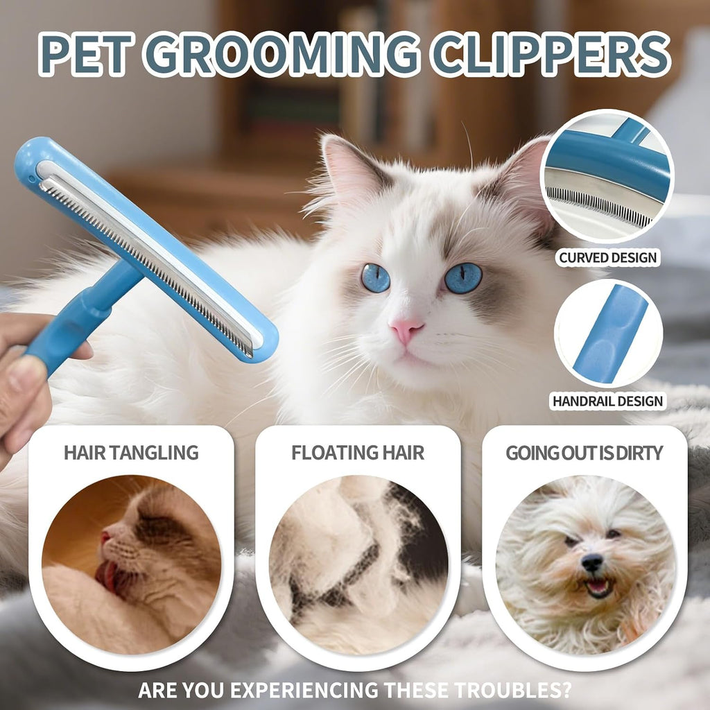 Pet Deshedding Brush for Dogs Cats, All Hair Types Grooming Tool (Purple)