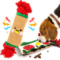 lilfrd Burrito Snuffle Mat Dog Toy, Squeaky Crinkle Rope Puzzle Taco Toy | Treat Dispensing, Boredom Relief, Suitable for Small Medium Dogs