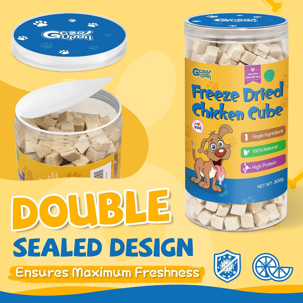 gazeupon Freeze Dried Chicken Dog & Cat Treats, Single Ingredient