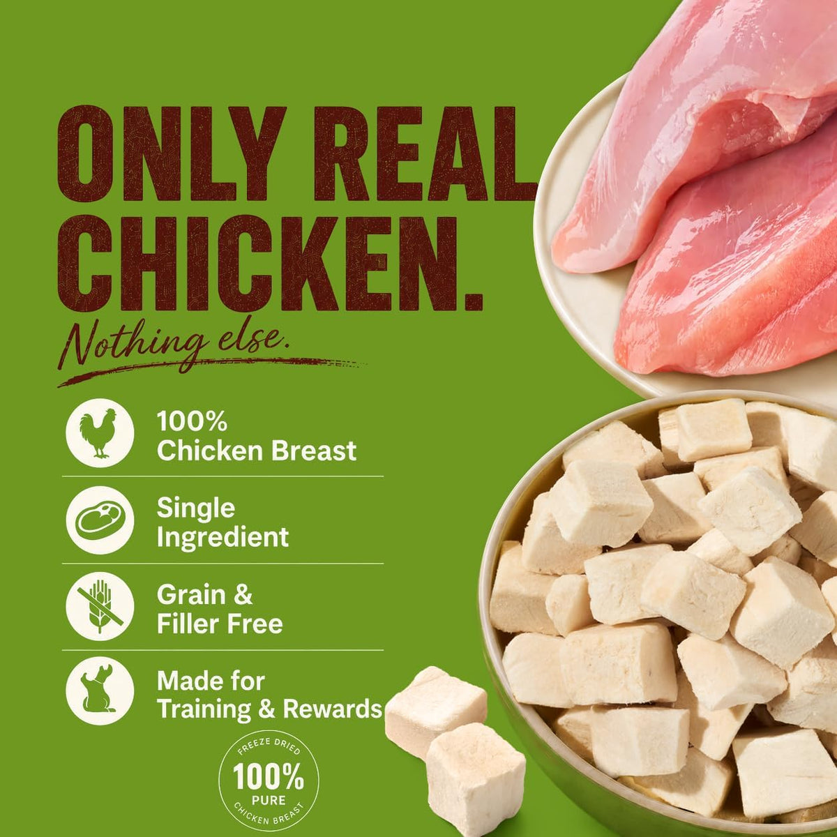 OPET Freeze-Dried Chicken Treats for Dogs & Cats, Single Ingredient, 1.1lb