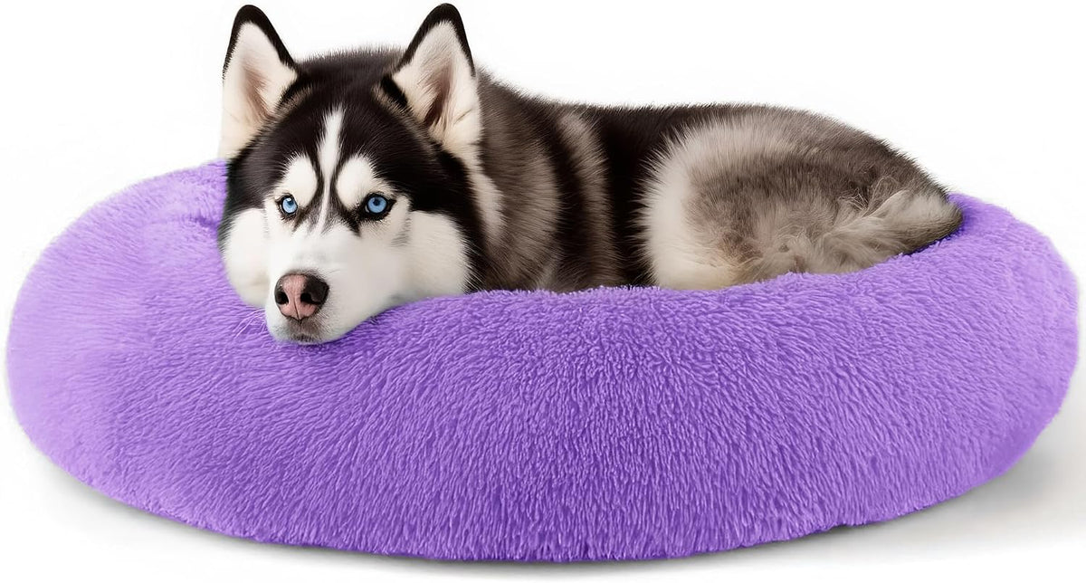 Extra Large Dog Beds, 36in Human Dog Anxiety Relief Comfort Bed (Purple)