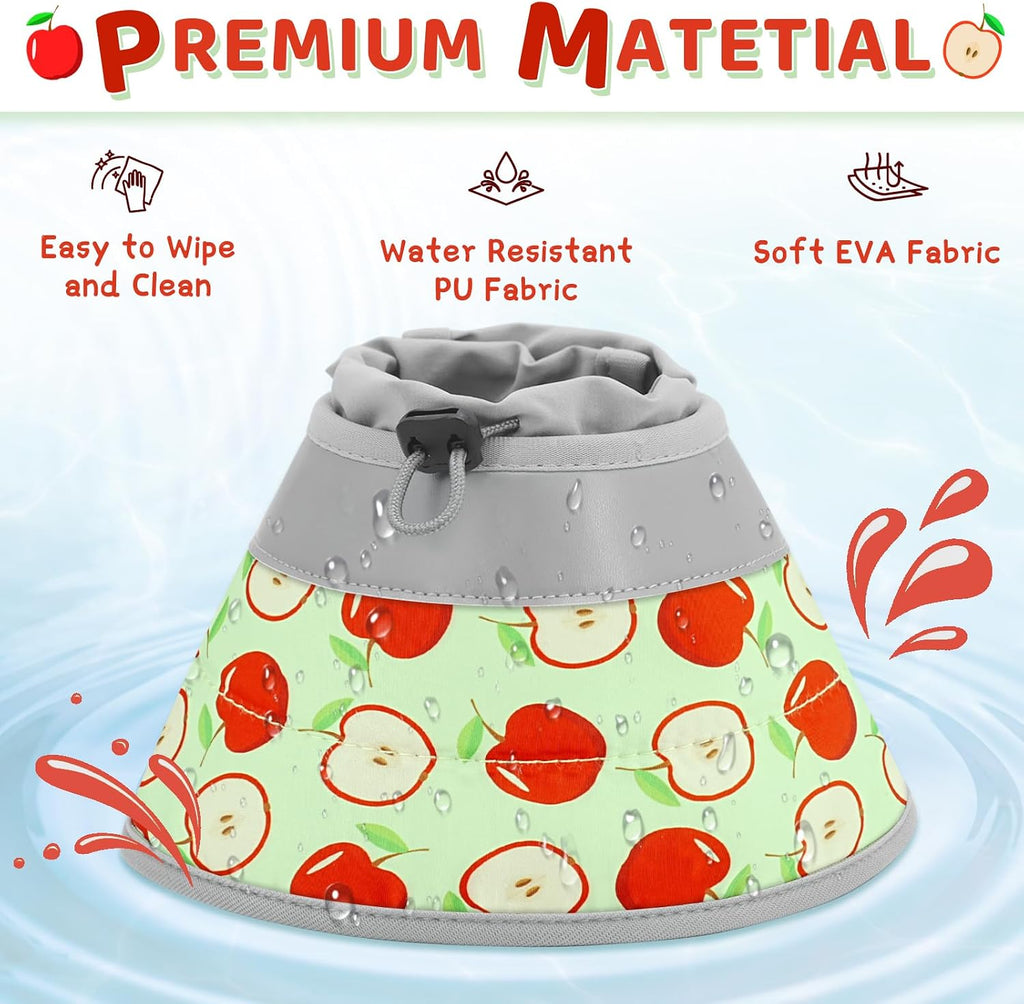 Cat Cone Collar Soft to Stop Licking, Adjustable, Foldable Lightweight Kitten Cones After Surgery Recovery for Cats & Kittens, Cat Cone Alternative, Easy Eating (AppleRed, L)