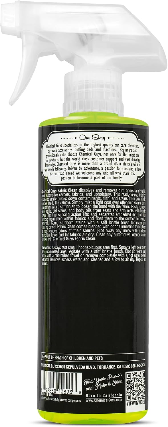 Chemical Guys, Citrus Fabric & Carpet Cleaner, Ready-to-Use Spray, 16 oz
