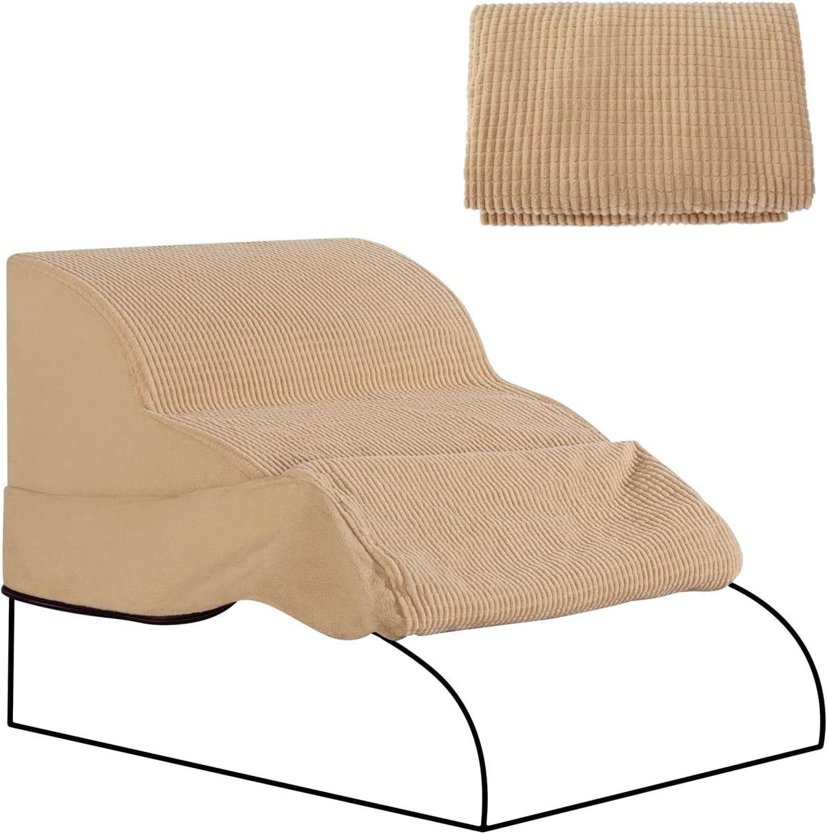 3-Step Dog Stairs Replacement Cover(for AODISMAN Pet Ramp Only),Khaki