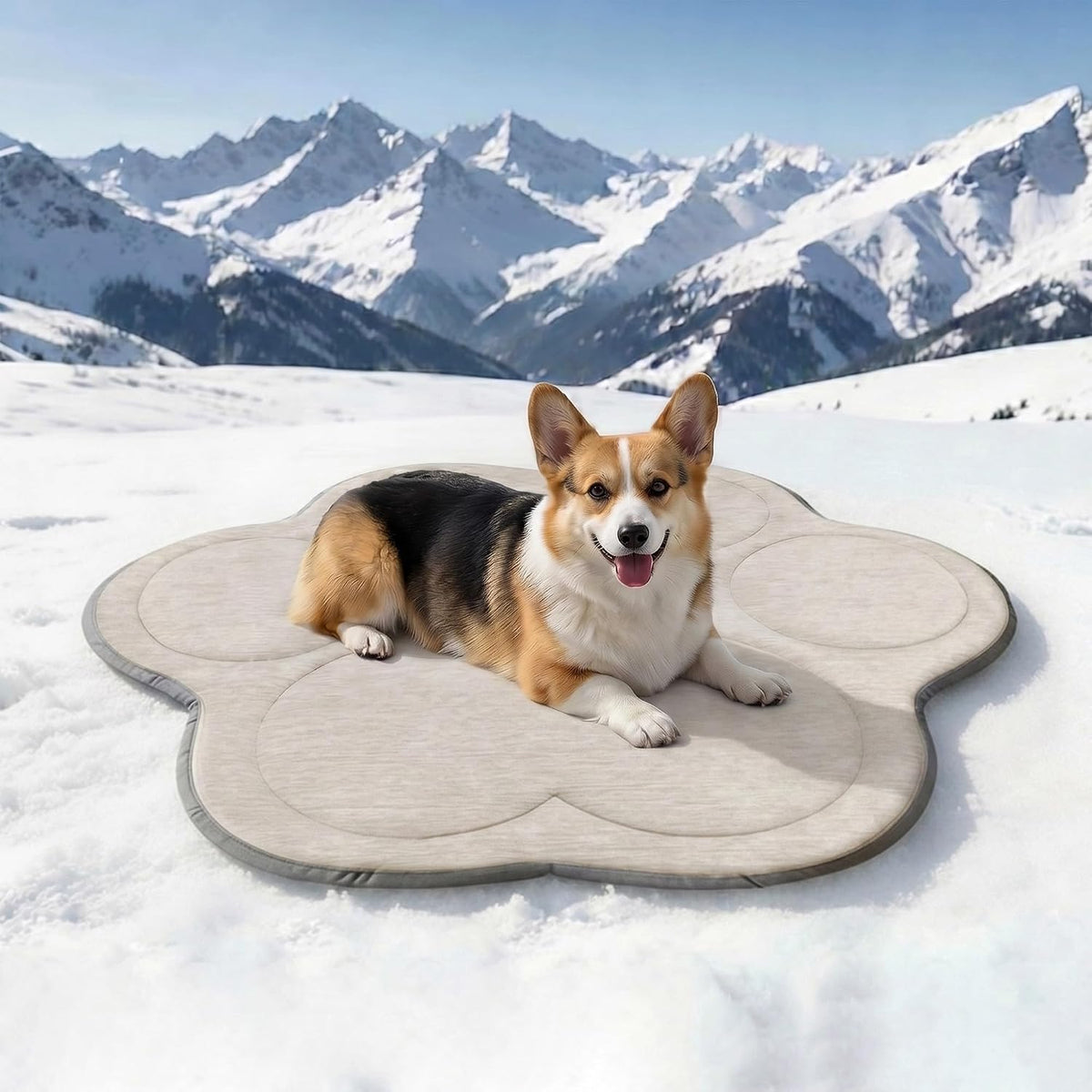 Dog Cooling Mat, Q-Max>0.46 Instant Cool Pad for Dogs, Reversible 4-Layer Thick Pet Cooling Pad, Machine Washable,for Crate, Car, Indoor & Outdoor Summer（Large-36 L x 32" W)