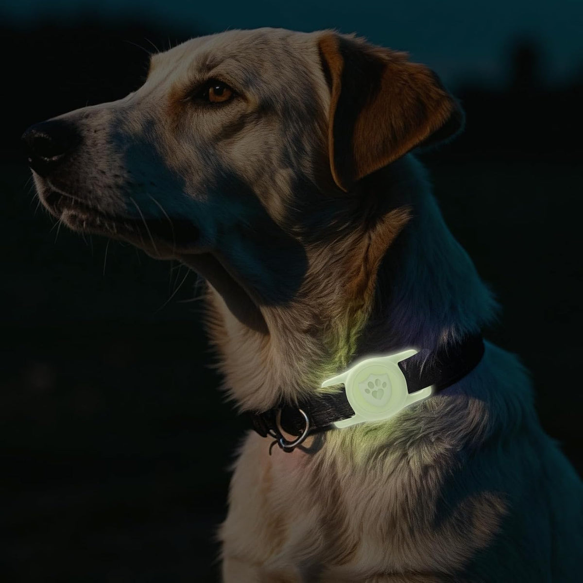 IP68 Waterproof AirTag Holder for Dog Collar, Silicone, Lum