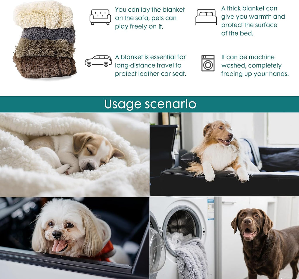 gogobunny Waterproof Dog Blanket for Couch & Furniture Protection - Super Soft Reversible Throw for Large Dogs & Cats, Calming Washable Fur & Sherpa Pet Blanket (40x50 Inch, Chocolate)