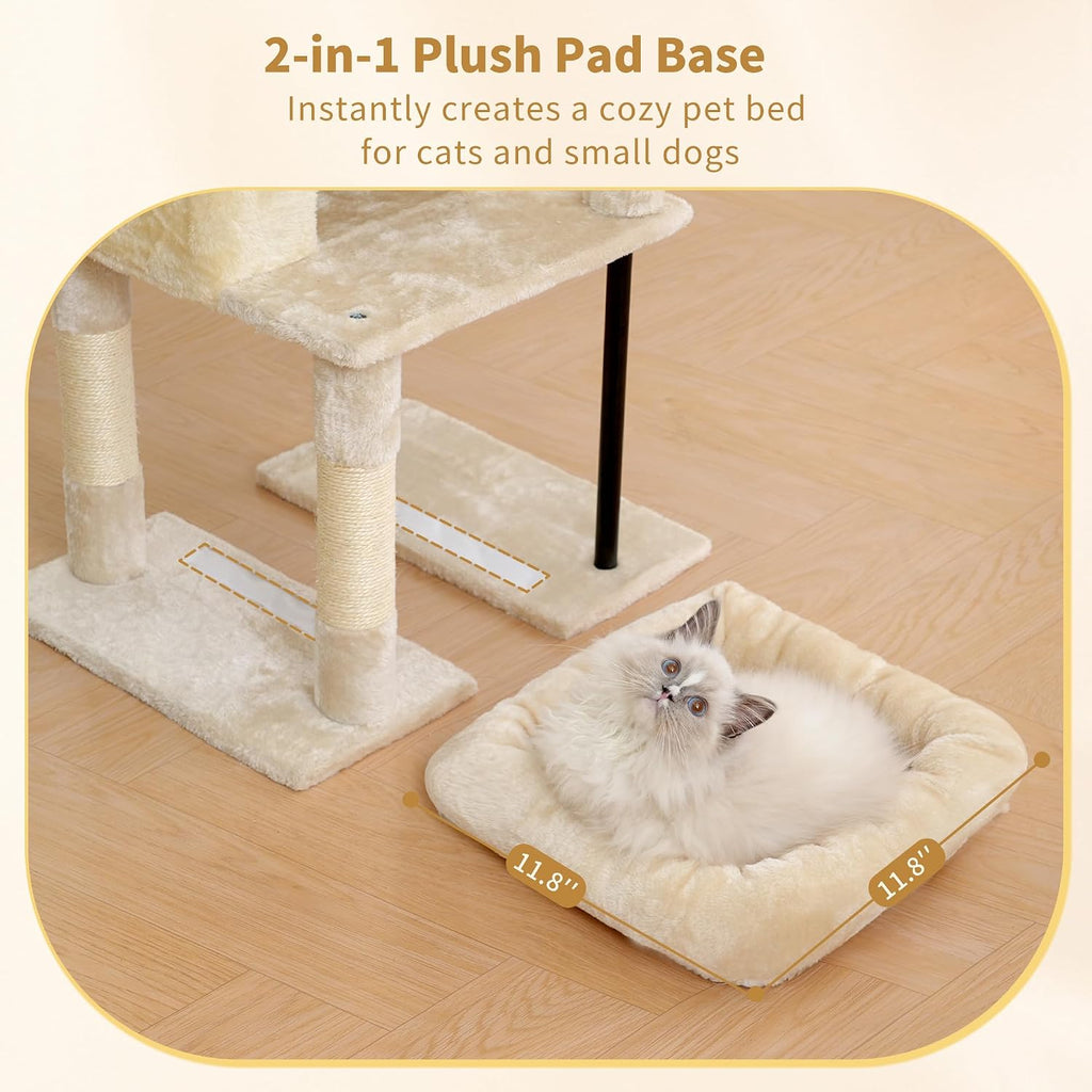 Heybly Cat Tree, 45.3" Cat Tower for Indoor Cats with Large Perch HCT202SM