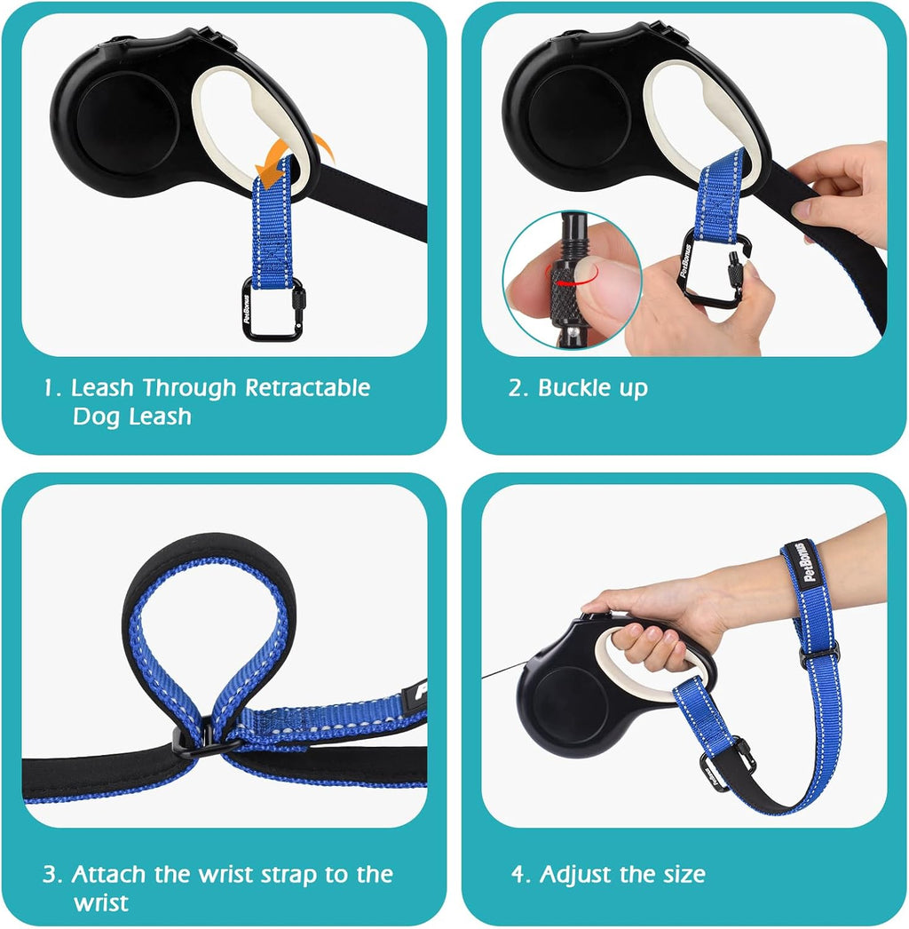 PetBonus Dog Leash Wrist Strap with Lockable Clip for Dog Retractable Leash