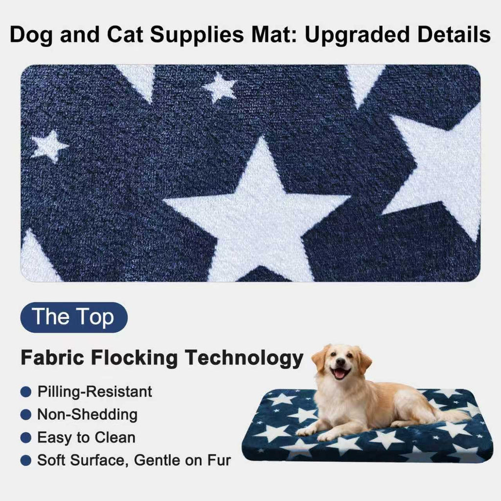 Dog Crate Pad Washable Cat Dog Pet Bed for Crate kennel Small Mat 24in Blue
