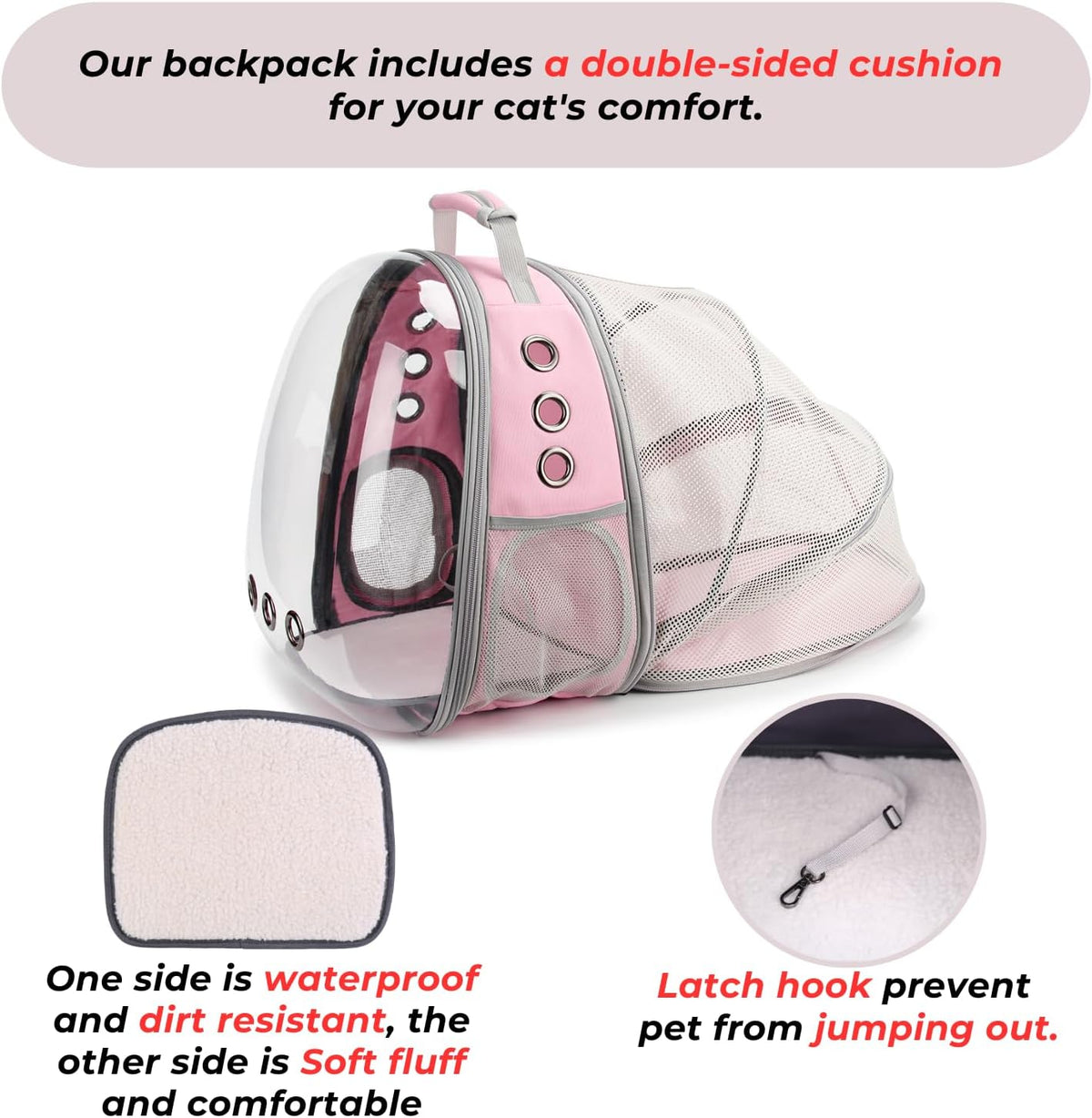 Lollimeow Expandable Bubble Cat Carrier Backpack, Supports up to 14 lbs