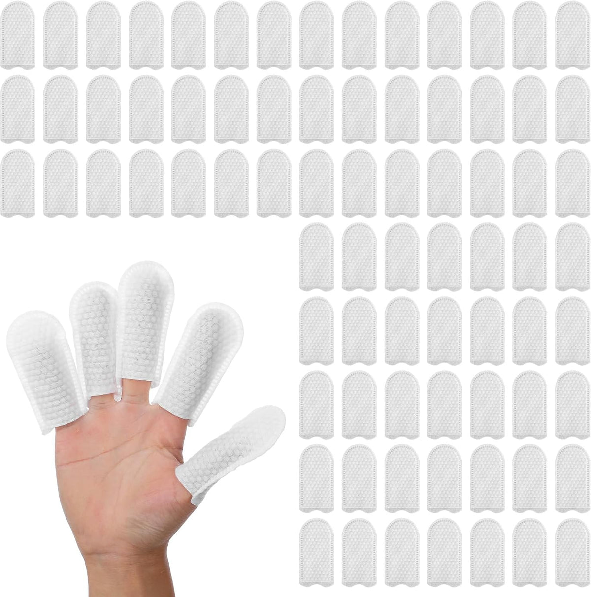 150 Pcs Cotton Finger Cots Dog Ear Wipes for Pet Ear Cleaning Cloth Finger Cots Fingers Covers Fingers Gloves Disposable for Nails Cleaning Dog Cat Teeth Cleanings Grooming Nail Trimming Precise Tasks