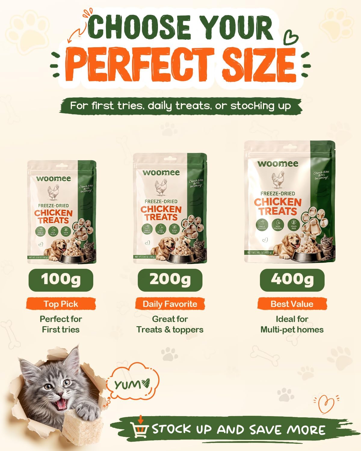 Freeze Dried Chicken Cat & Dog Treats, Bulk Value Pack, 14.1 oz