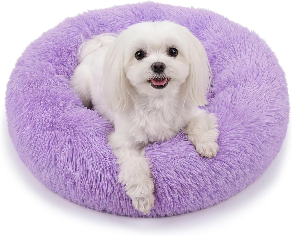 nononfish Soft Donut Dog Bed,Cozy Calming Bed for Puppies