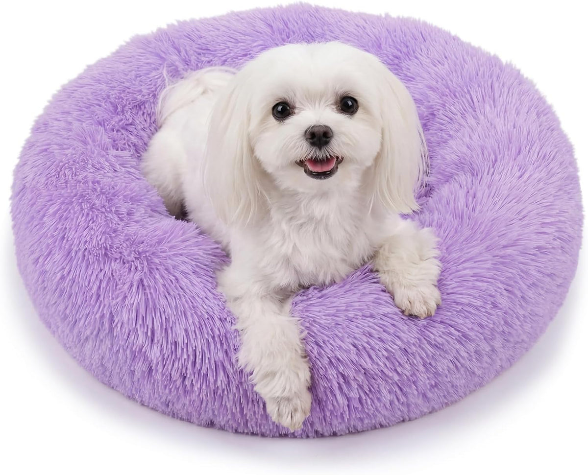 nononfish Soft Donut Dog Bed,Cozy Calming Bed for Puppies