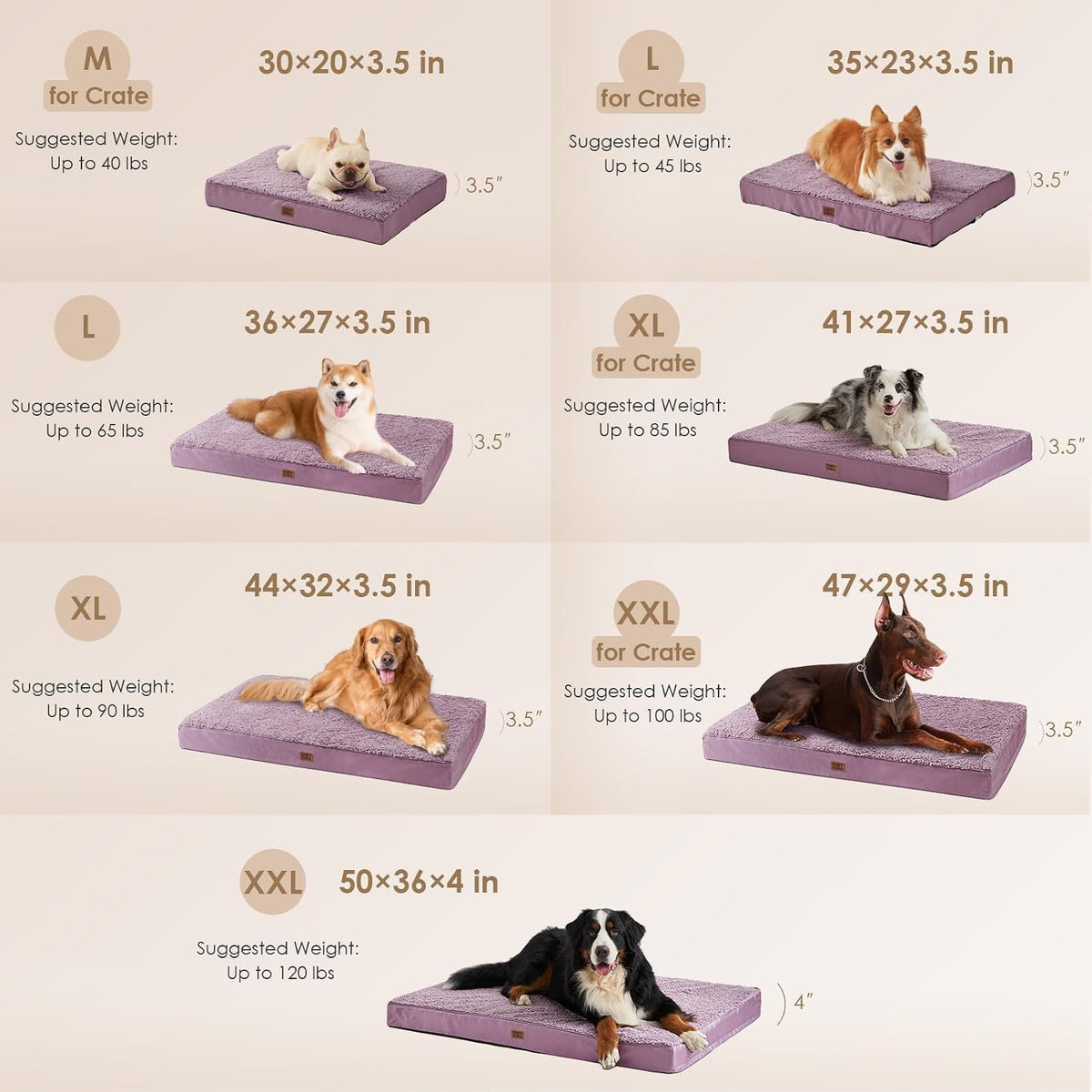 EHEYCIGA Orthopedic Dog Bed Extra Large with Removable Washable Cover, 47IN