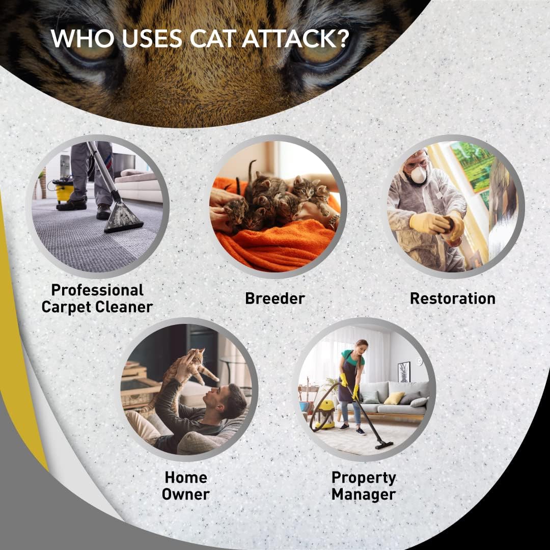 Odorcide Cat Attack Concentrate - Cat Urine Remover for Carpet & Upholstery - Litter Box Odor Eliminator