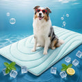 Cooling Mat for Dogs, 48" x 28" Washable Pet Cooling Pad, Large Dogs, Blue