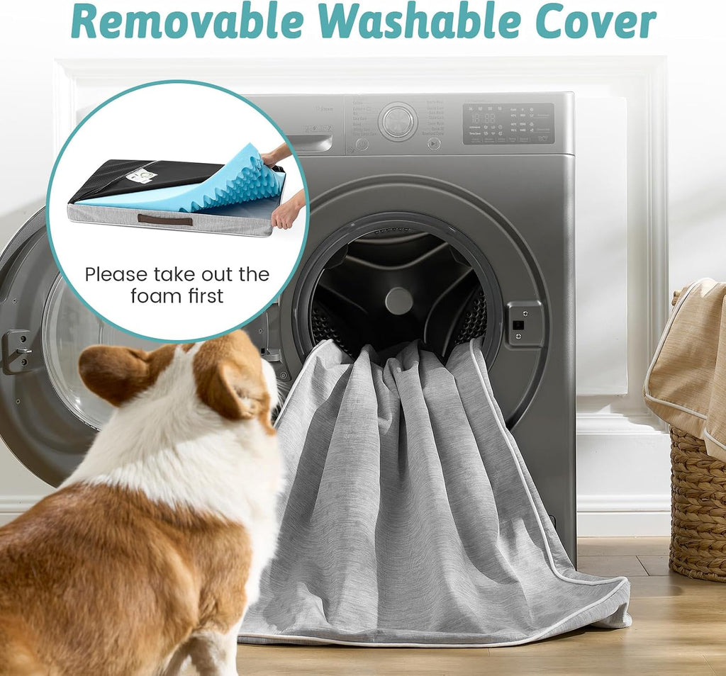 COZY KISS Cooling Orthopedic Dog Bed, Q-Max>0.5, Waterproof Lining, 44x32in