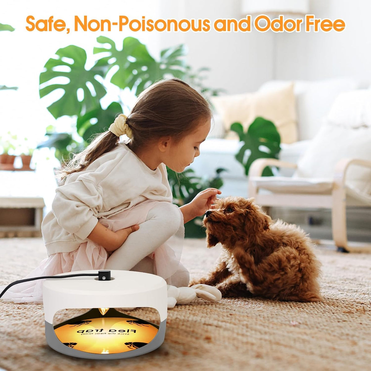 Flea Trap Sticky Pads Refills, 10 Pack 7.1 Inch Round Replacement Glue Boards Refill Discs for Most Flea Light Trap for Inside Your Home, Non-Toxic Family Pet Safe Sticky Board for Indoor Bed Bug Lamp