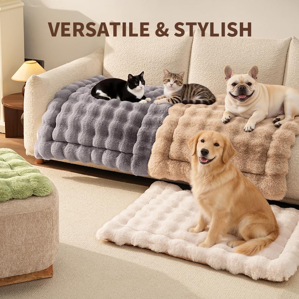 SOMAHE Plush Dog Bed Mat, Machine Washable, Large 35x27 Fruit Green