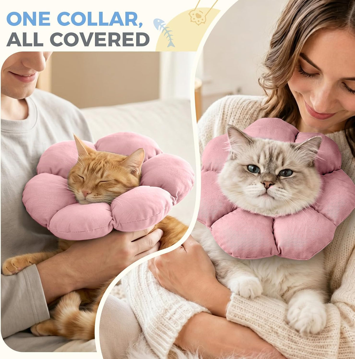 Avont Soft Cat Cone M Softpink Post-Surgery Anti-Lick Adjustable
