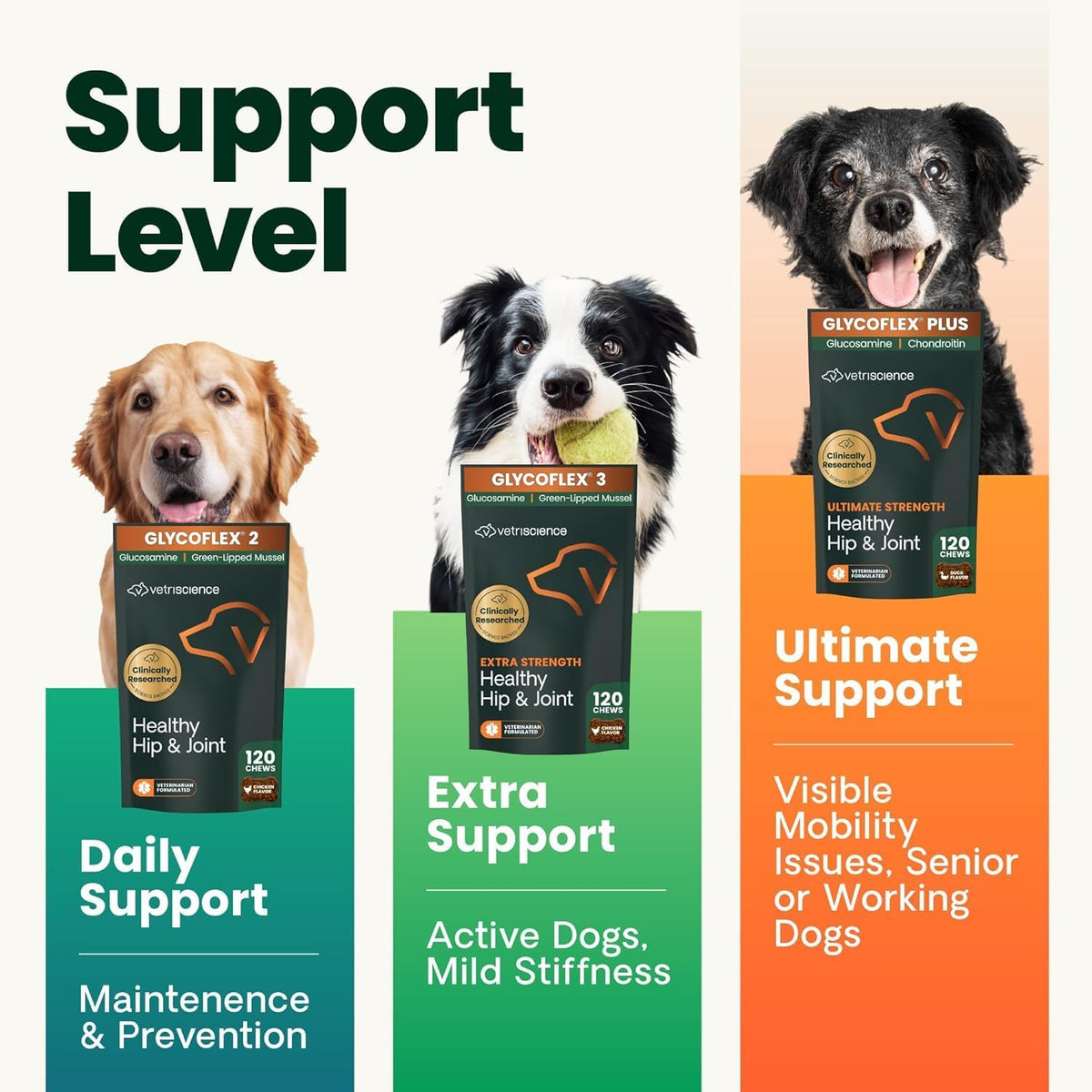 VetriScience Ultimate Strength Healthy Hip and Joint for Dogs, Bacon, 60ct