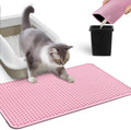Powools Cat Litter Mat, 23.2 x 14.6 in, Waterproof, Non-Slip, Pink | Litter Trapping Mat, Easy to Clean, Litter Box Mat, Urine-Proof, Cat Toilet Training Systems Accessories, Indoor Cats