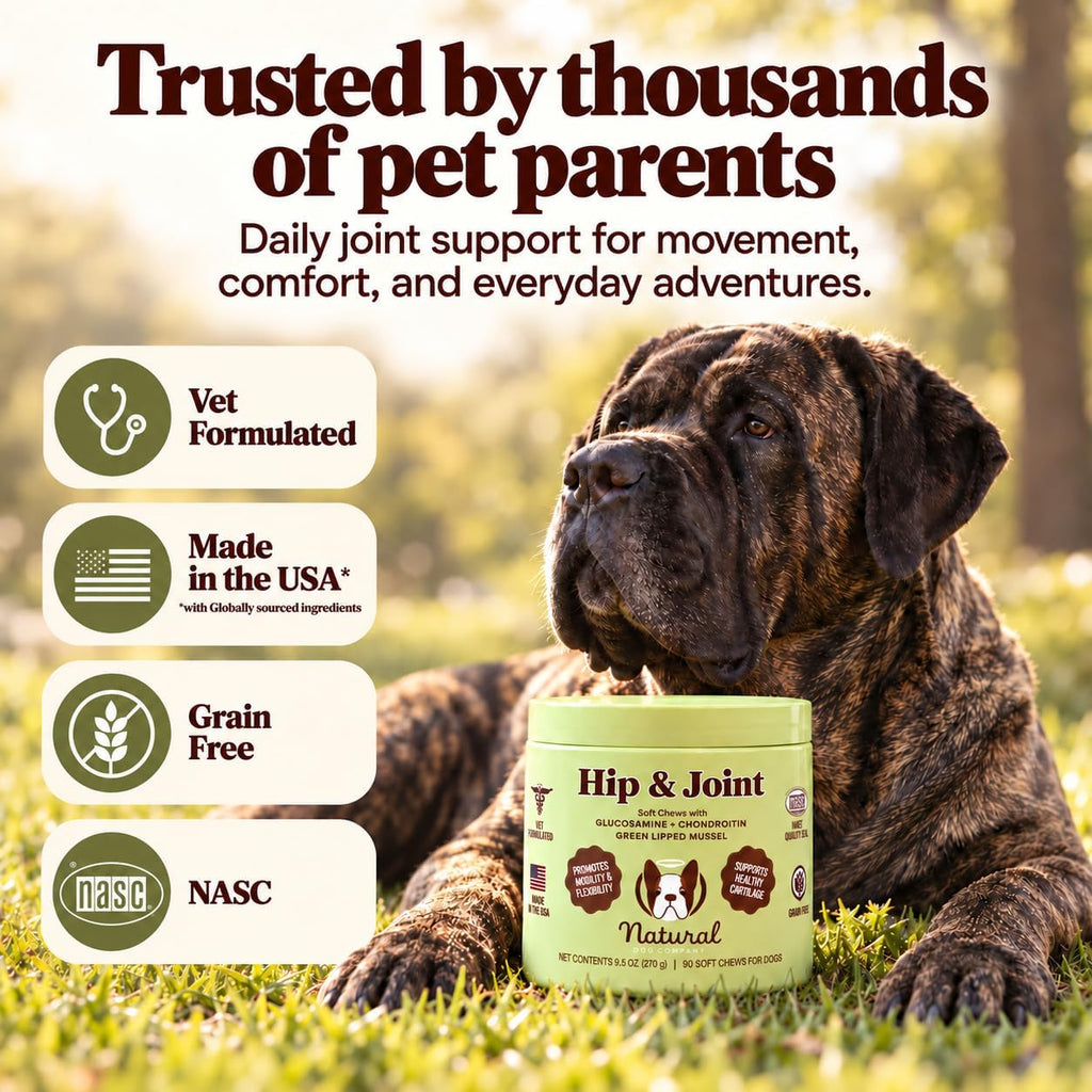 Natural Dog Company Hip & Joint Chews for Dogs, Chicken Liver, 90 Count