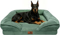 Spotted Play Orthopedic Dog Bed with Sides - Sofa Beds for Extra Large Dogs, Supportive Foam Pet Couch Bed with Washable Removable Cover, Waterproof Lining and Non-Slip Bottom, Green - XL-Plus