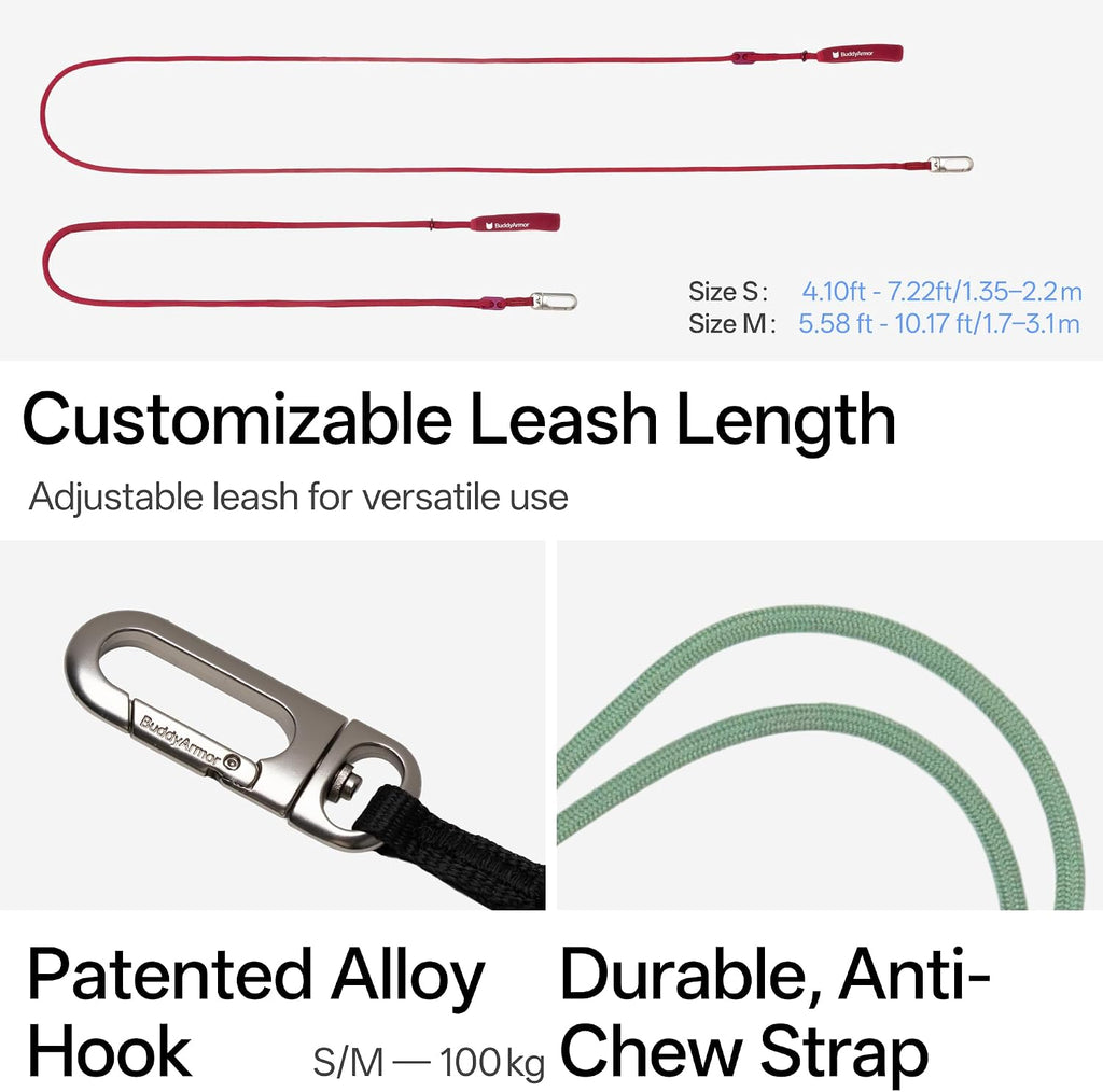 Hands Free Cat Leash Lightweight Adjustable Padded Handle, Earth