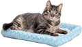 QuietTime by MidWest 18" Dog Crate Bolster Bed, Fashion Blue, Toy Breeds | Faux Fur Crate Mat, Measures 15.75 x 11.02 x 2.36 Inches, Machine Washable Pet Bed, Fits Most 18-Inch Dog Crates