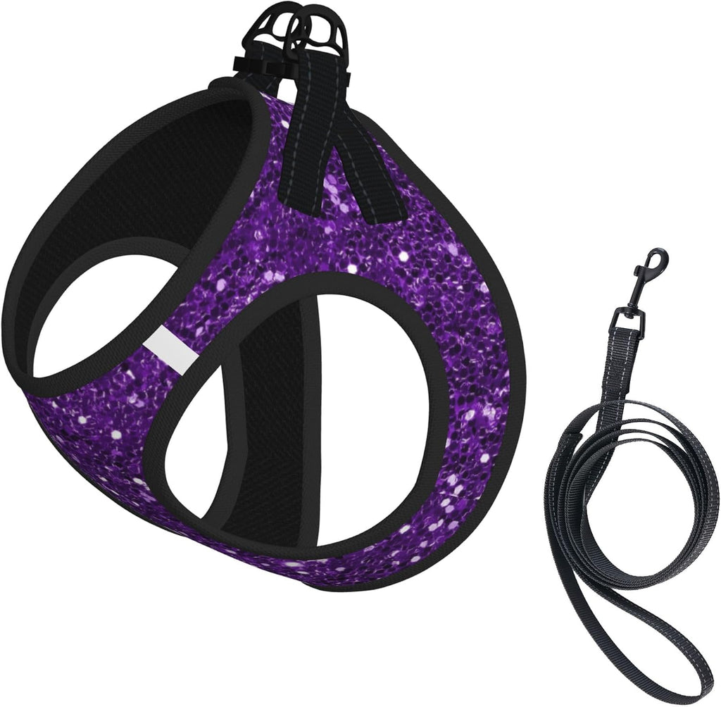 MUKIO Dark Purple Glitter No Pull Dog Harness Vest