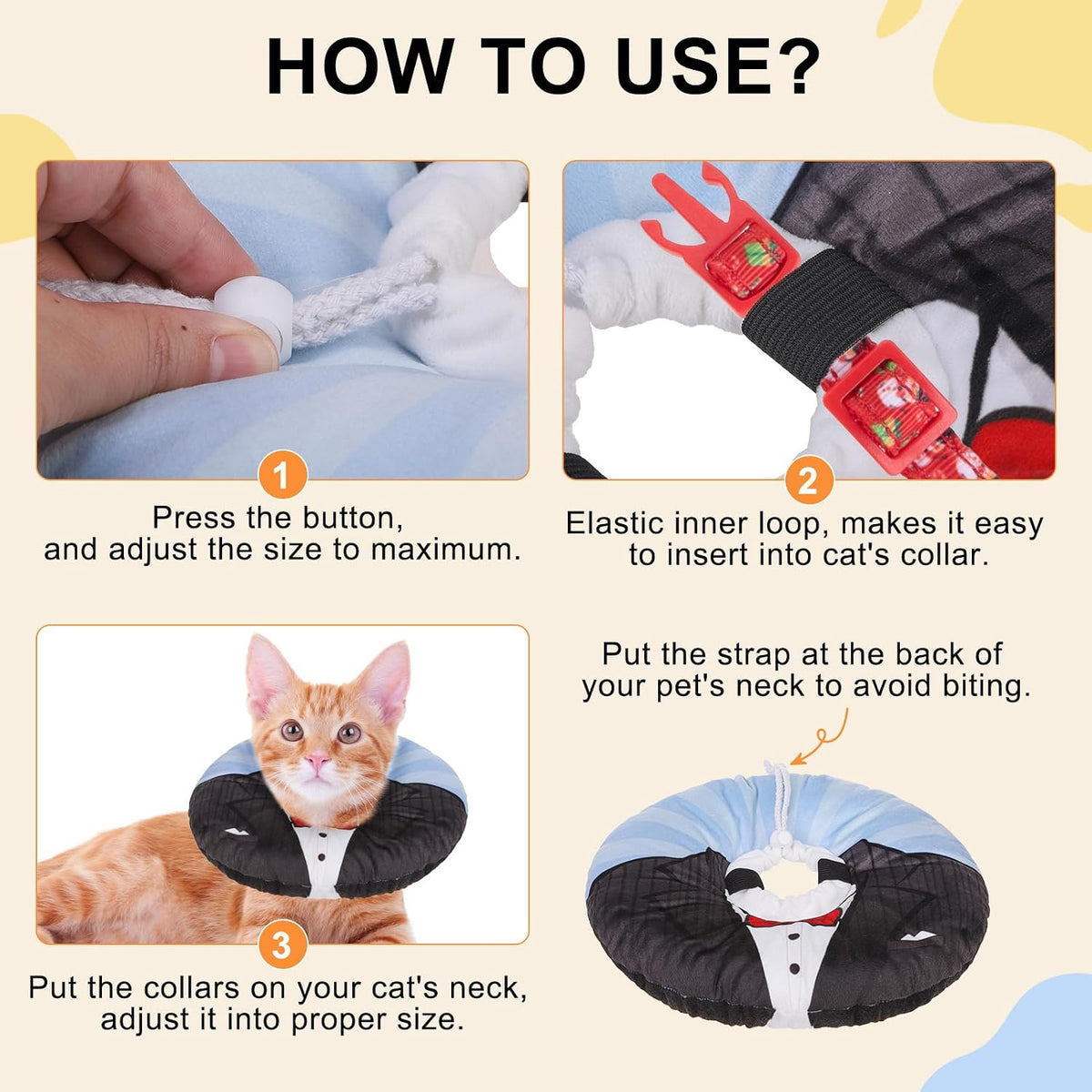 BEAUTYZOO Cat Cone Collars Soft, Cat Donut Recovery E Collar After Surgery