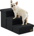 COZY KISS Dog Stairs with Storage, 16.7" H Wider Dog Steps, 3-Step