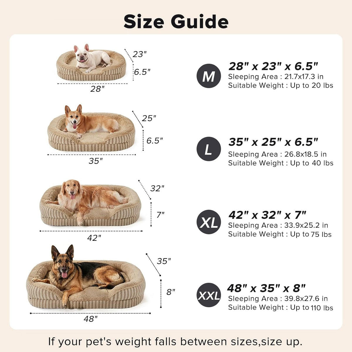 MIXJOY Orthopedic Dog Beds Large Sized Dog,Washable XXL Large Dog Bed,48"