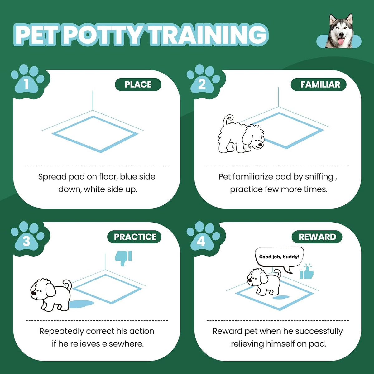 IMMCUTE 50 Pack Dog Pee Pads, 30"x36" Great Value Puppy Pads XL, Pee Pads for Dogs Cats Extra Large, Wee Wee Pads for Potty Training, Disposable Pet Pads Super Absorbent & Leak-Proof