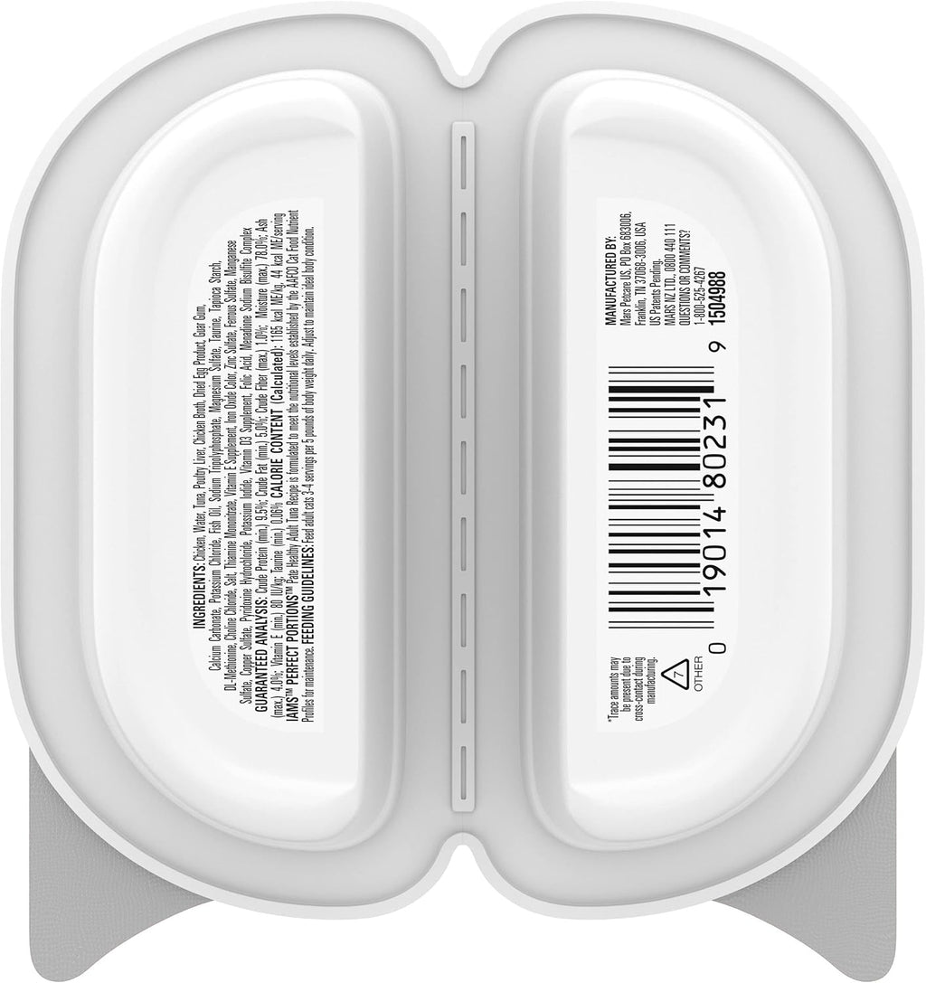 IAMS Perfect Portions Healthy Adult Pate Wet Cat Food, Tuna, 24 Count