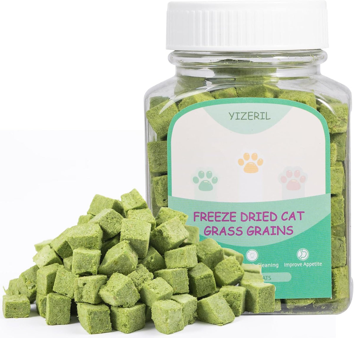 Freeze-Dried Cat Grass Dental Treats, Hairball Control, 80g