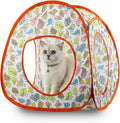 Andiker Cat Tent, 3 Holes Safe and Strong Cute Cats Tunnel Collapsible Easy to Carry Cat House for Indoor Cats Kittens Hiding Playing Training Sleeping (Tent Bird)