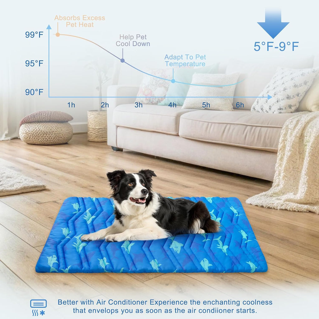 BEAUTYZOO Cooling Mat for Medium Dogs, 36x23in Reversible Pad, Self-Cooling