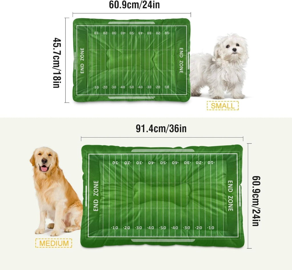 Blueangle American Football Field Dog Bed Cat Bed, Rectangle Comfortable Pet Bed, Ultra Soft Calming Dog Bed for Small Medium Large Dogs, 18" x 24"