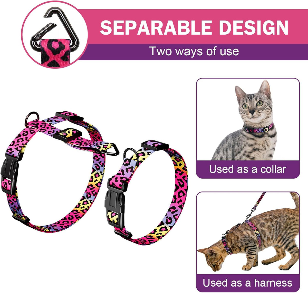 Hikiko Escape-Proof Cat Harness and Leash Set for Walking