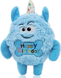 Monster Dog Birthday Toy for Gifts, Stuffed Dog Plush Toy, Blue | Crinkle Squeaky, Soft Lightweight Toy for Fetch and Chew, Interactive Outdoor Indoor Play for Tug, For Puppy Small Medium Dog